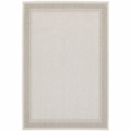 Palacedesigns 3 x 5 ft. Ivory & Gray Bordered Indoor & Outdoor Area Rug PA3645134